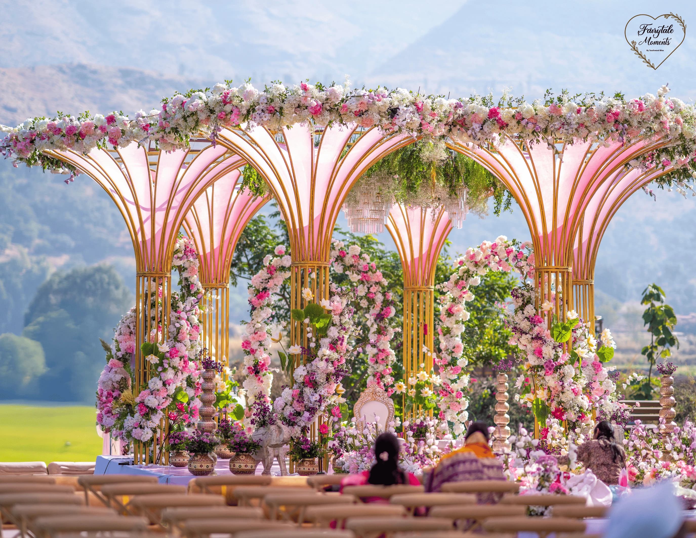 Elegant outdoor wedding setup